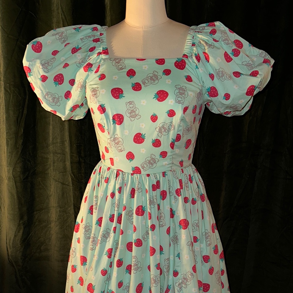 Lotso Bear Toy Story strawberry Puff Sleeve Dress